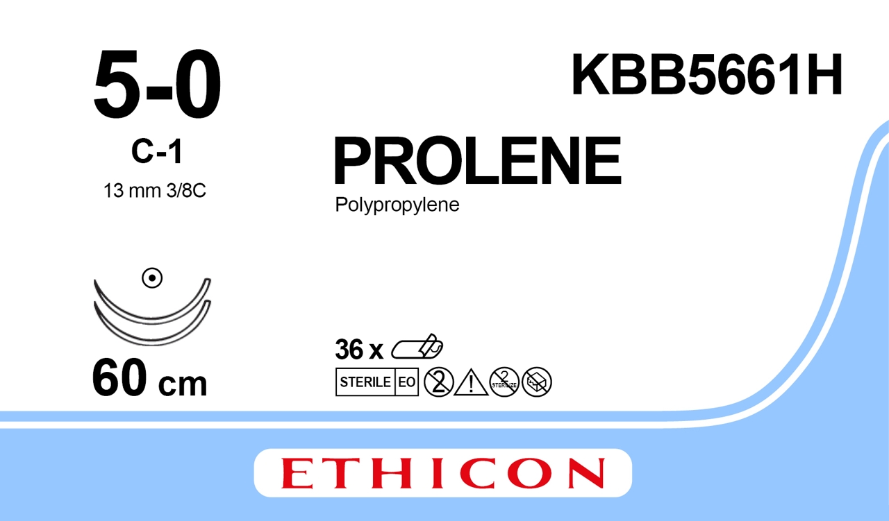 Prolene sutur 5-0, KBB5661H, 2XC-1 60 cm blue