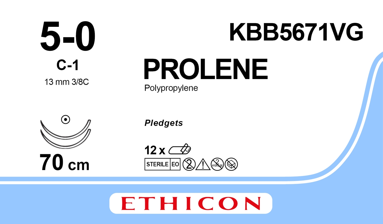 Prolene sutur 5-0, KBB5671VG, 2XC-1 70 cm blue
