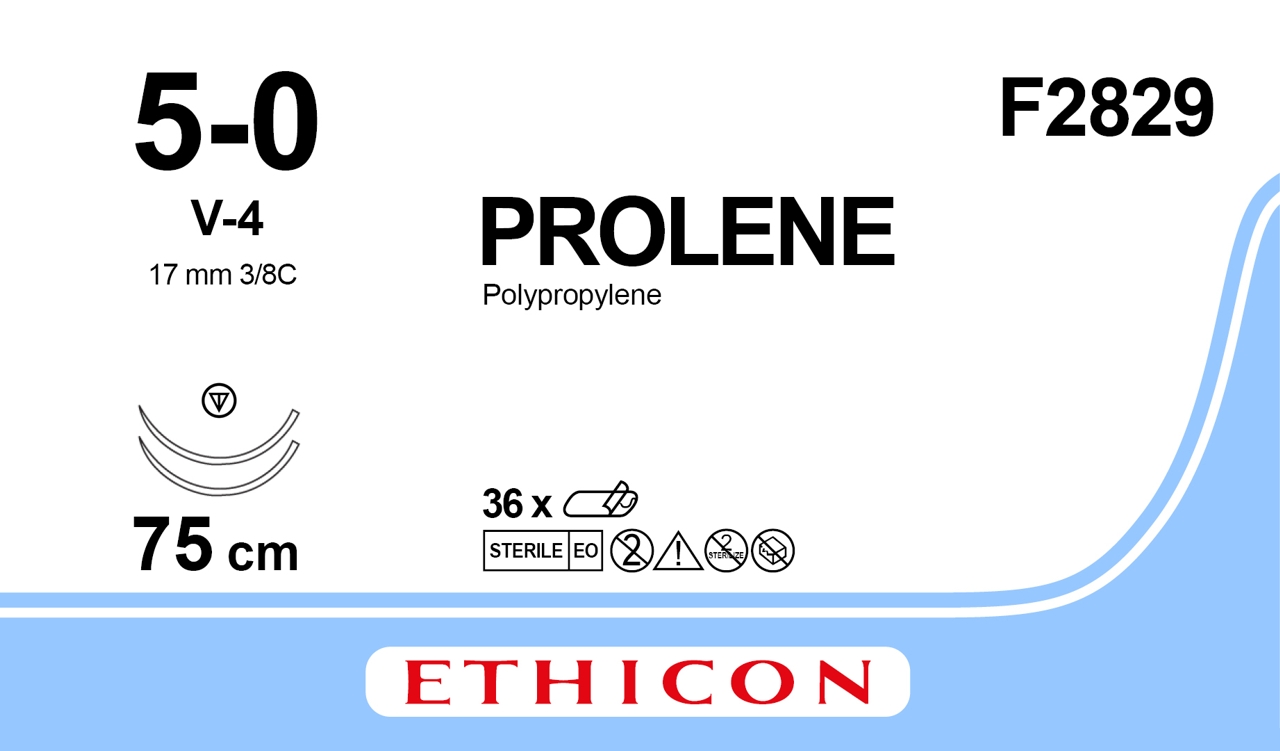 Prolene sutur 5-0, F2829, 2XV4 75 cm blue