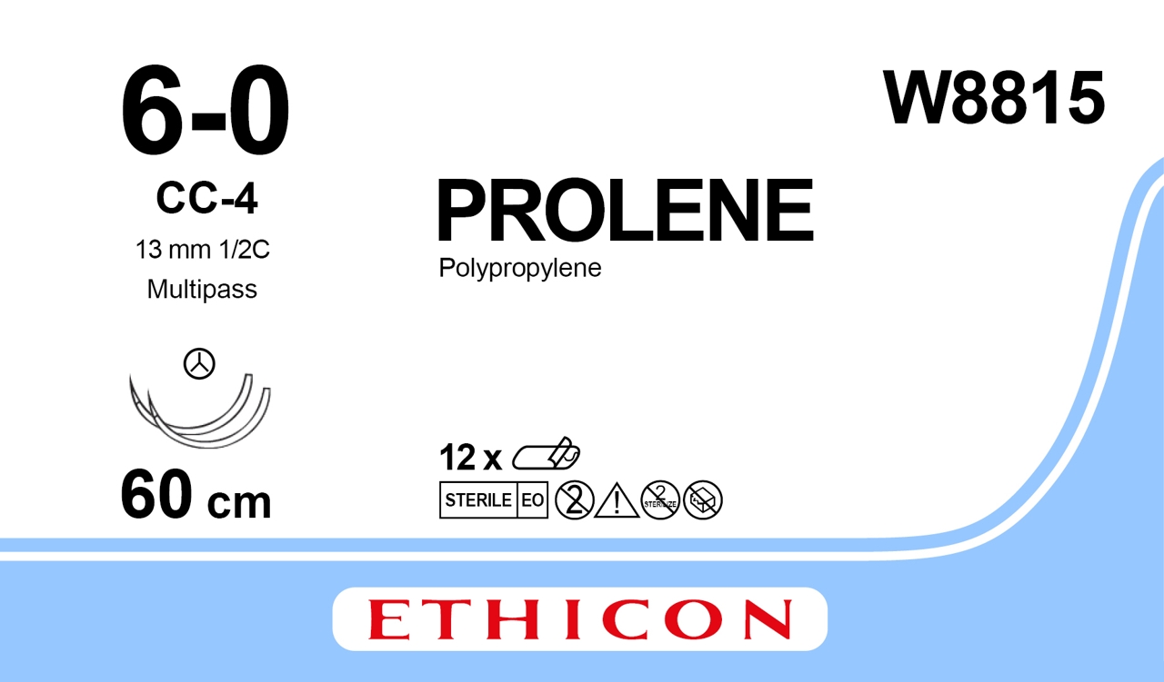 Prolene suture 6-0, W8815, 2XCC-4 60 cm blue