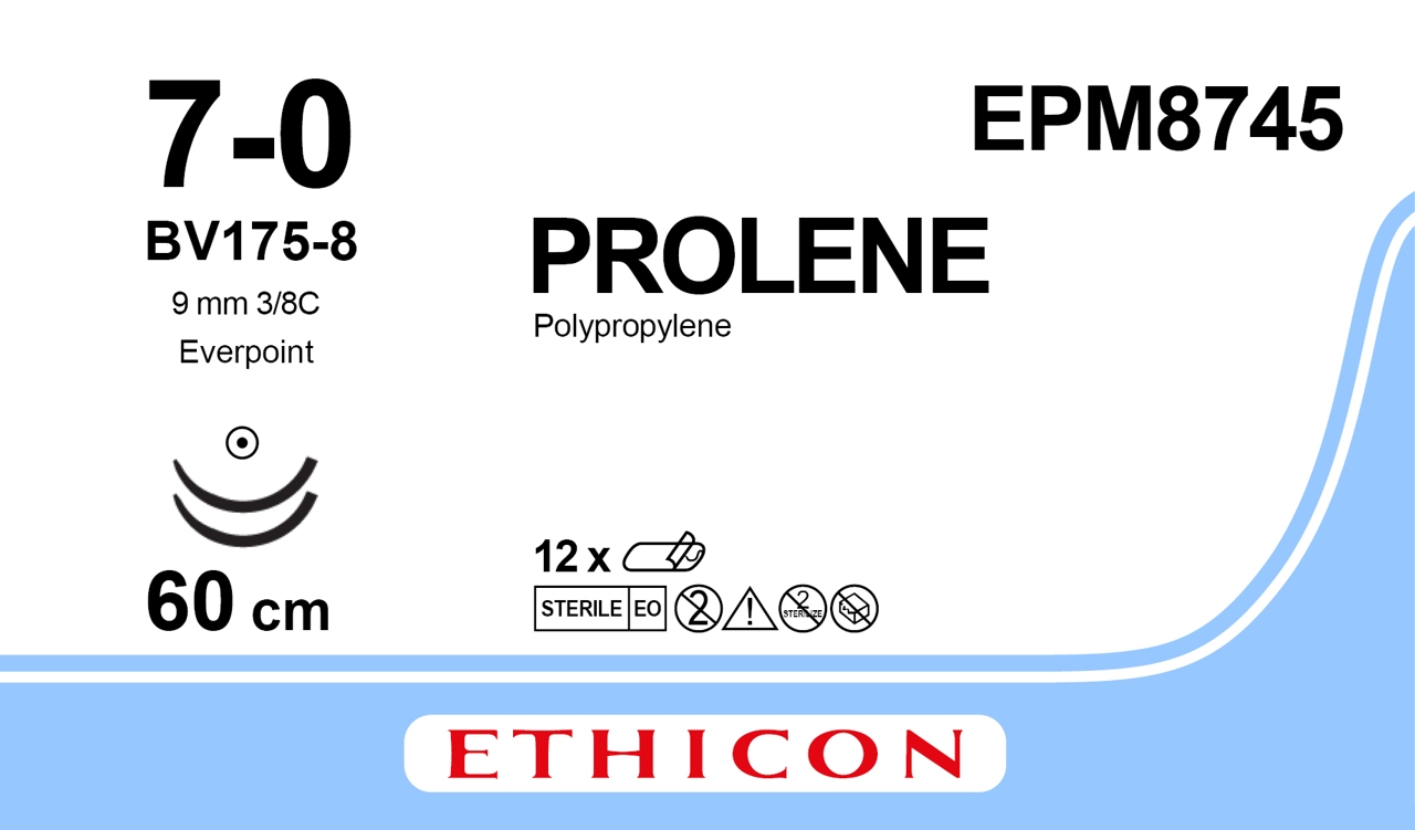 Prolene sutur 7-0, EPM8745, 2XBV175-8 EP 4X60