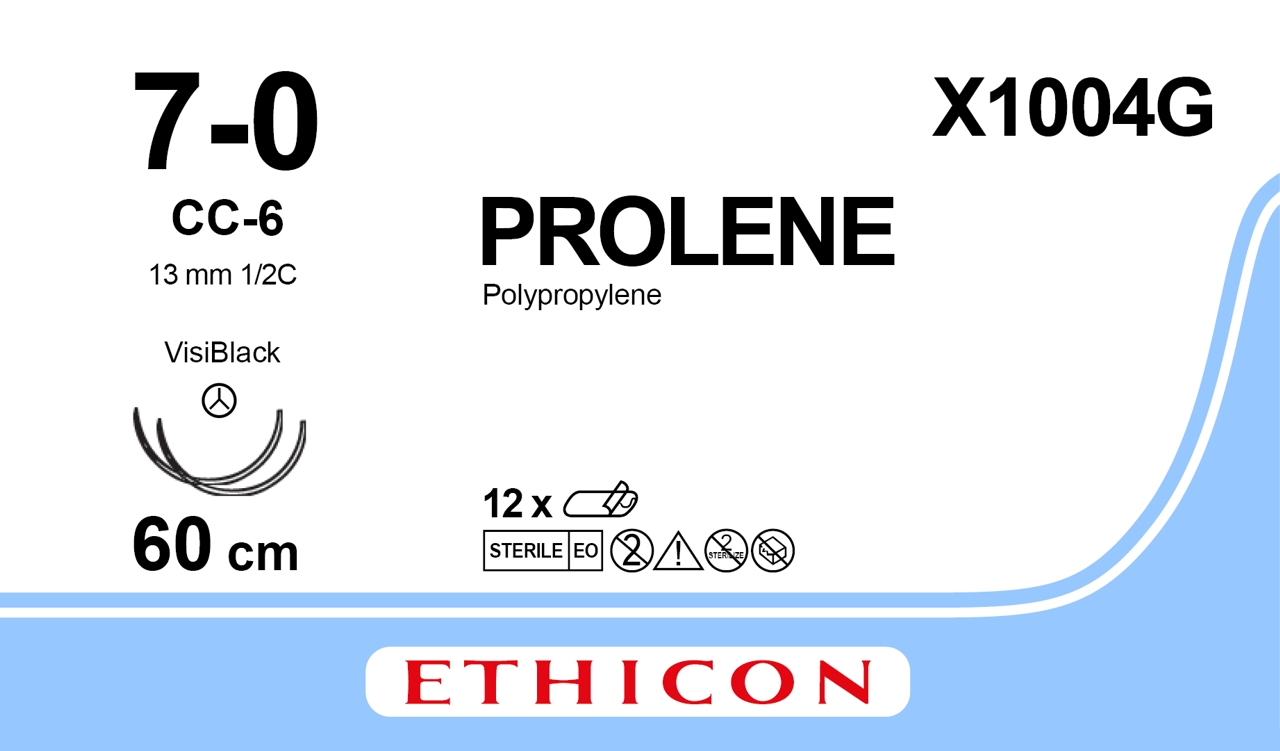 Prolene sutur 7-0, X1004G, 2XCC-6 VB 60 cm blue