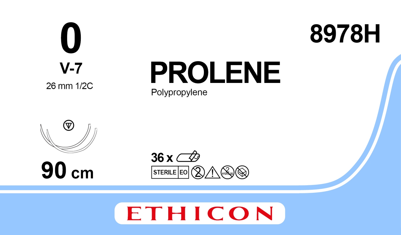 Prolene sutur 0, 8978H, V-7 90 cm blue M3.5
