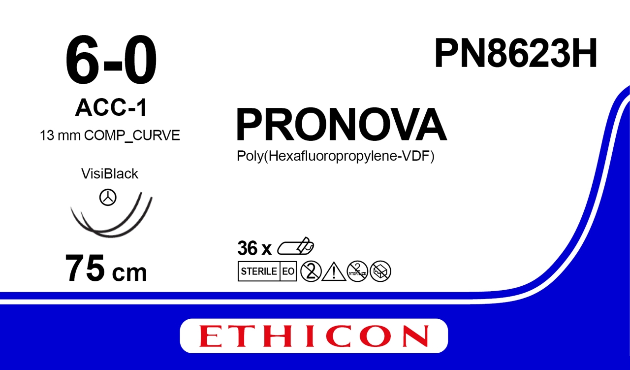 Pronova suture 6-0, PN8623H, 2XACC-1 VB 75 cm blue