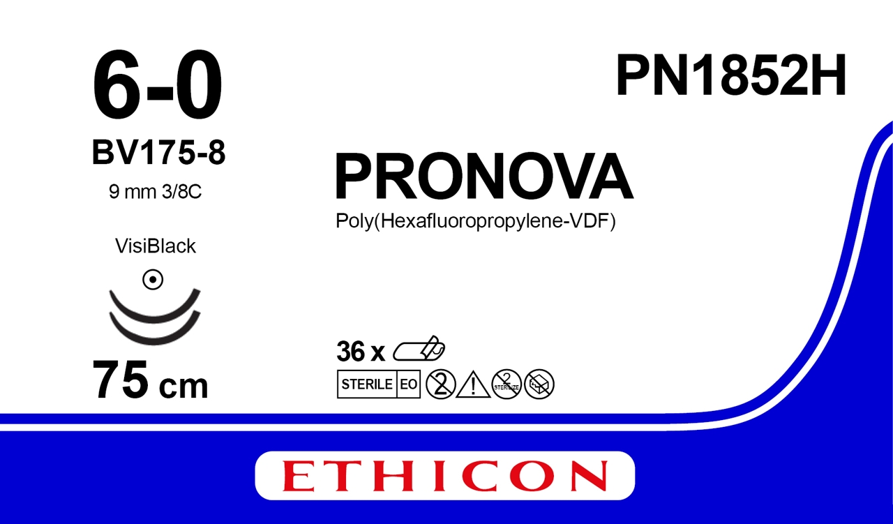 Pronova suture 6-0, PN1852H, 2XBV-1 VB 75 cm blue