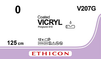 Vicryl suture 0, V207G, 125 cm purple REEL