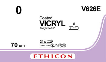Vicryl suture 0, J626T, 2X70 cm purple