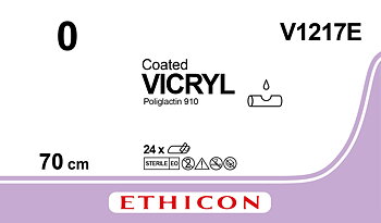 Vicryl suture 0, V1217E, 5X70 cm purple