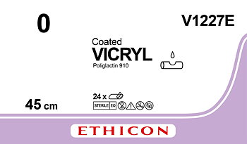 Vicryl suture 0, V1227E, 6X45 cm purple