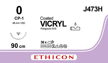 Vicryl suture 0, J473H, CP-1 90 cm purple