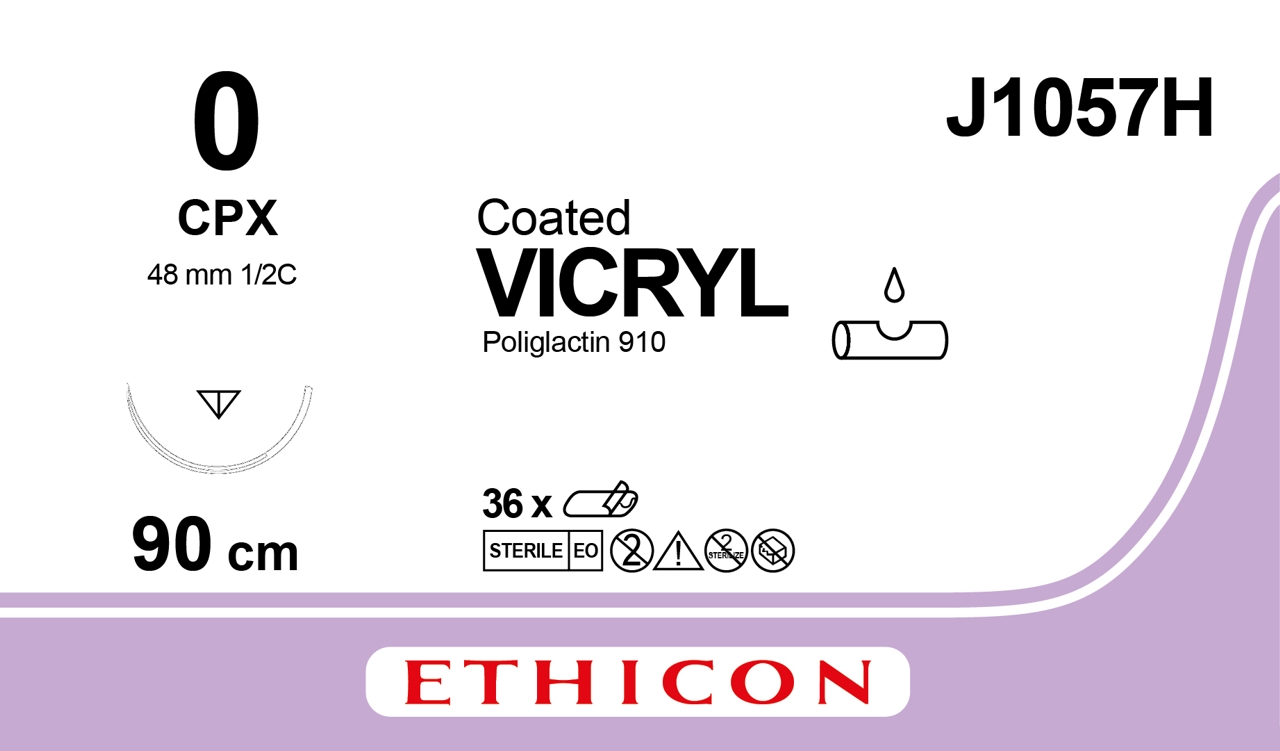 Vicryl suture 0, J1057H, CPX 90 cm purple