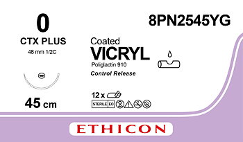 Vicryl suture 0, 8PN2545YG, CTX CR 8X45 cm purple