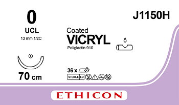 Vicryl suture 0, J1150H, UCL 70 cm purple