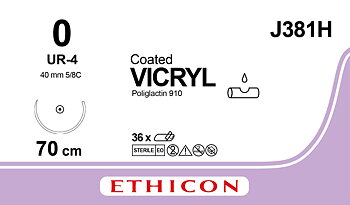 Vicryl suture 0, J381H, UR-4 70 cm purple