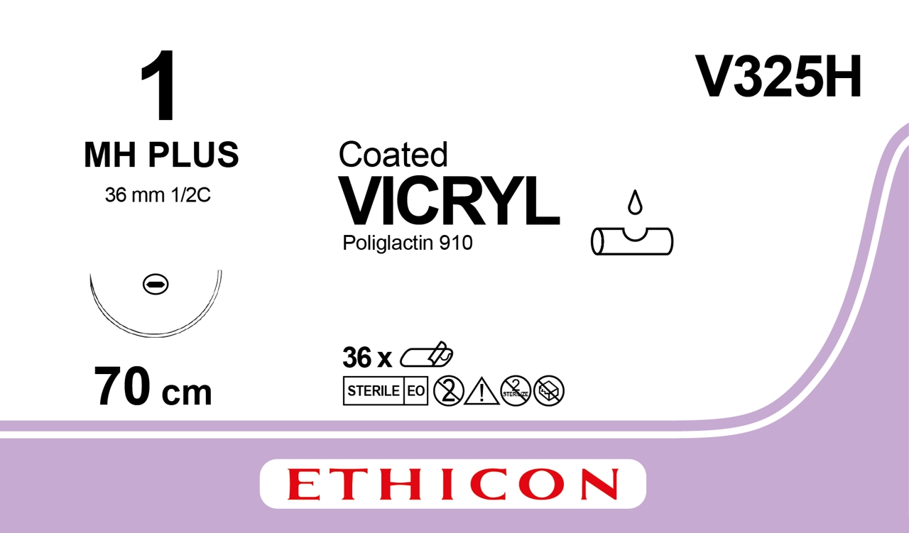 Vicryl suture 1, V325H, MH 70 cm purple