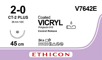 Vicryl suture 2-0, V7642E, CT-2 4X45 cm purple CR