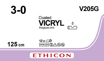 Vicryl suture 3-0, V205G, 135 cm purple REEL