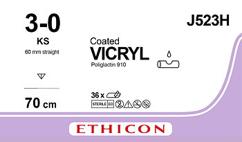 Vicryl suture 3-0, J523H, KS 70 cm purple