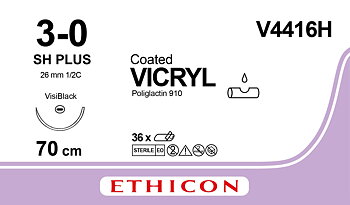 Vicryl suture 3-0, V4416H, JB VB 70 cm undyed