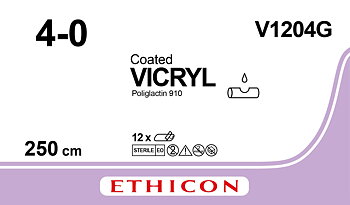 Vicryl suture 4-0, V1204G, 250 cm purple REEL