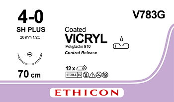 Vicryl suture 4-0, V783G, SH CR 8X70 cm purple