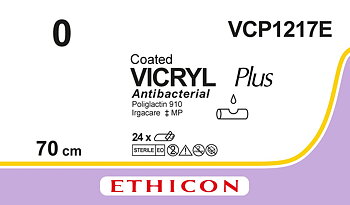 Vicryl plus sutur 0, VCP1217E, 5X70 cm purple