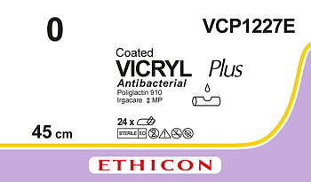 Vicryl plus sutur 0, VCP1227E, 6X45 cm purple