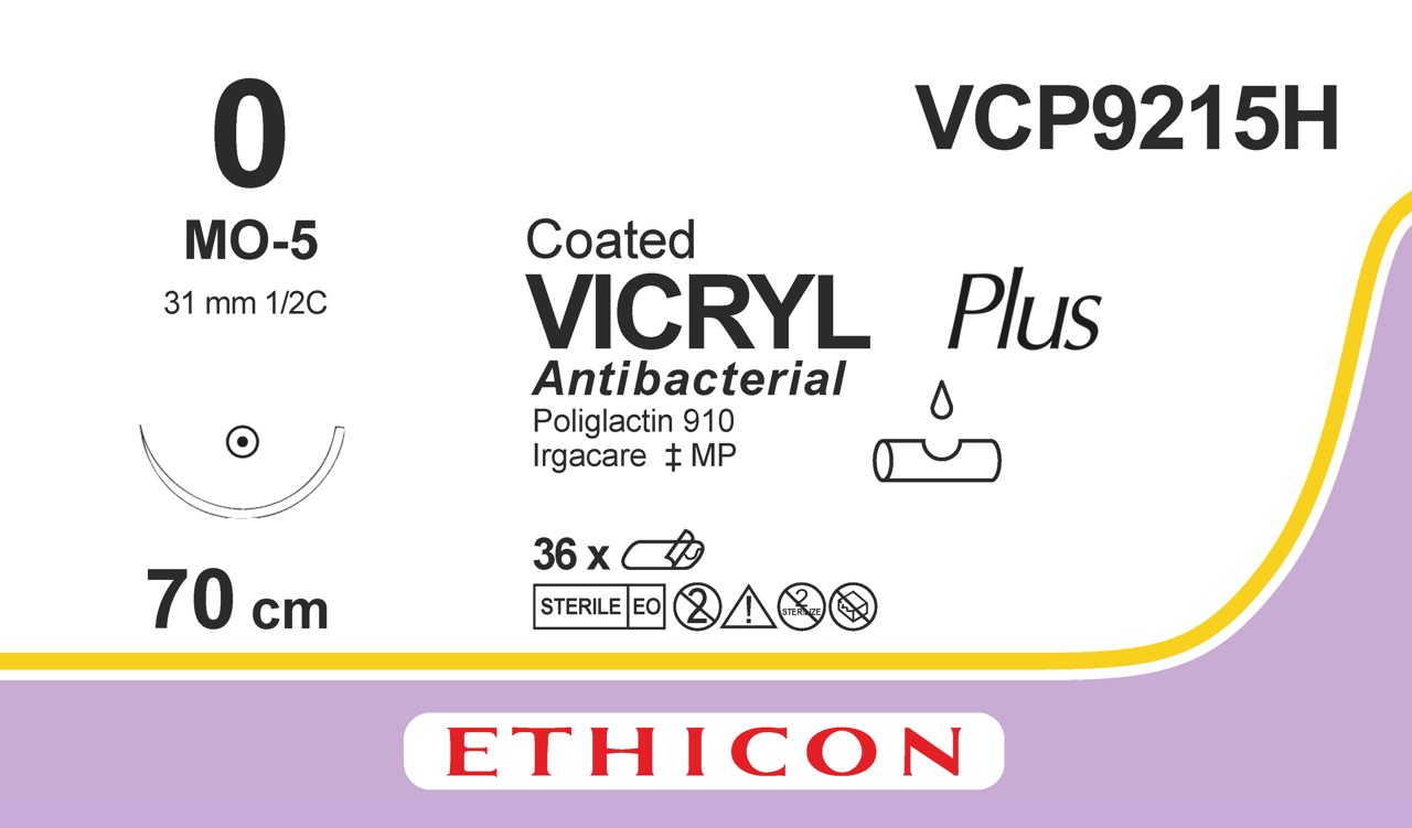 Vicryl plus suture 0, VCP9215H, MO-5 70 cm purple