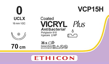 Vicryl plus sutur 0, VCP15H, UCLX 70 cm purple