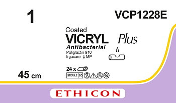 Vicryl plus sutur 1, VCP1228E, 6X45 cm purple