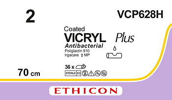 Vicryl plus sutur 2, VCP628H, 2X70 cm purple
