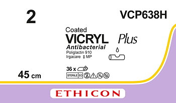Vicryl plus sutur 2, VCP638H, 3X45 cm purple