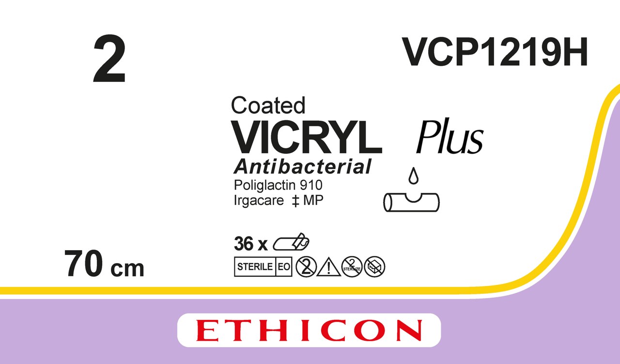 Vicryl plus sutur 2, VCP1219H, 5X70 cm purple