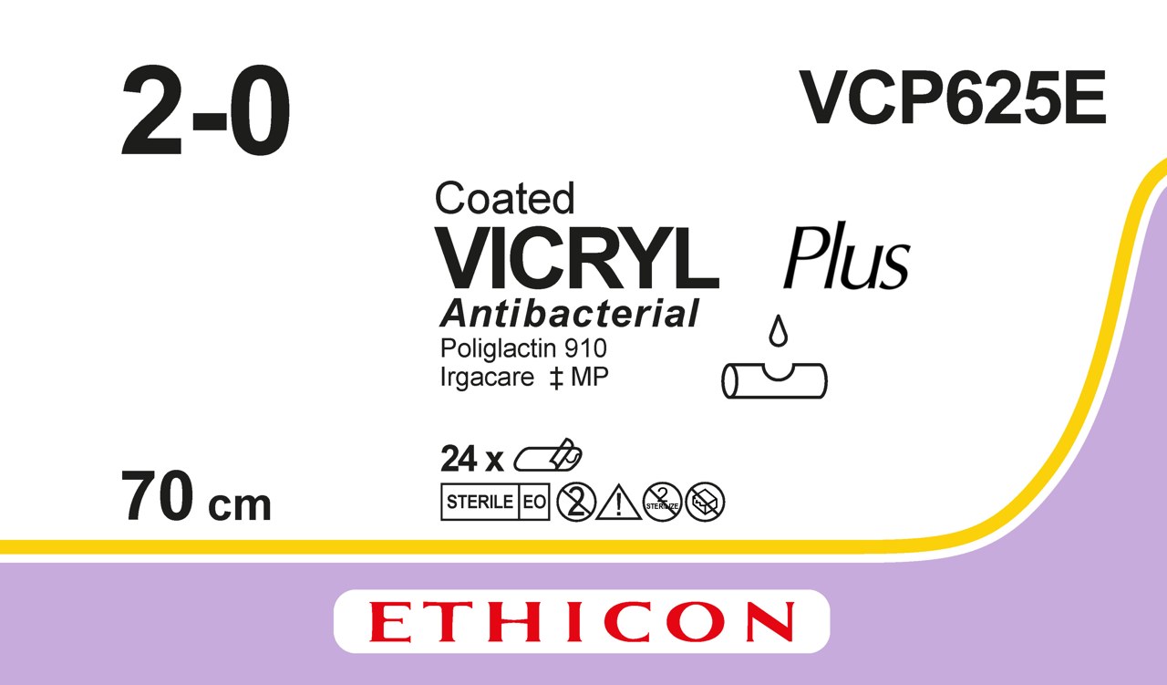 Vicryl plus sutur 2-0, VCP625E, 2X70 cm purple