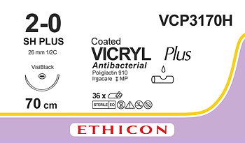 Vicryl plus sutur 2-0, VCP3170H, SH VB 70 cm purple