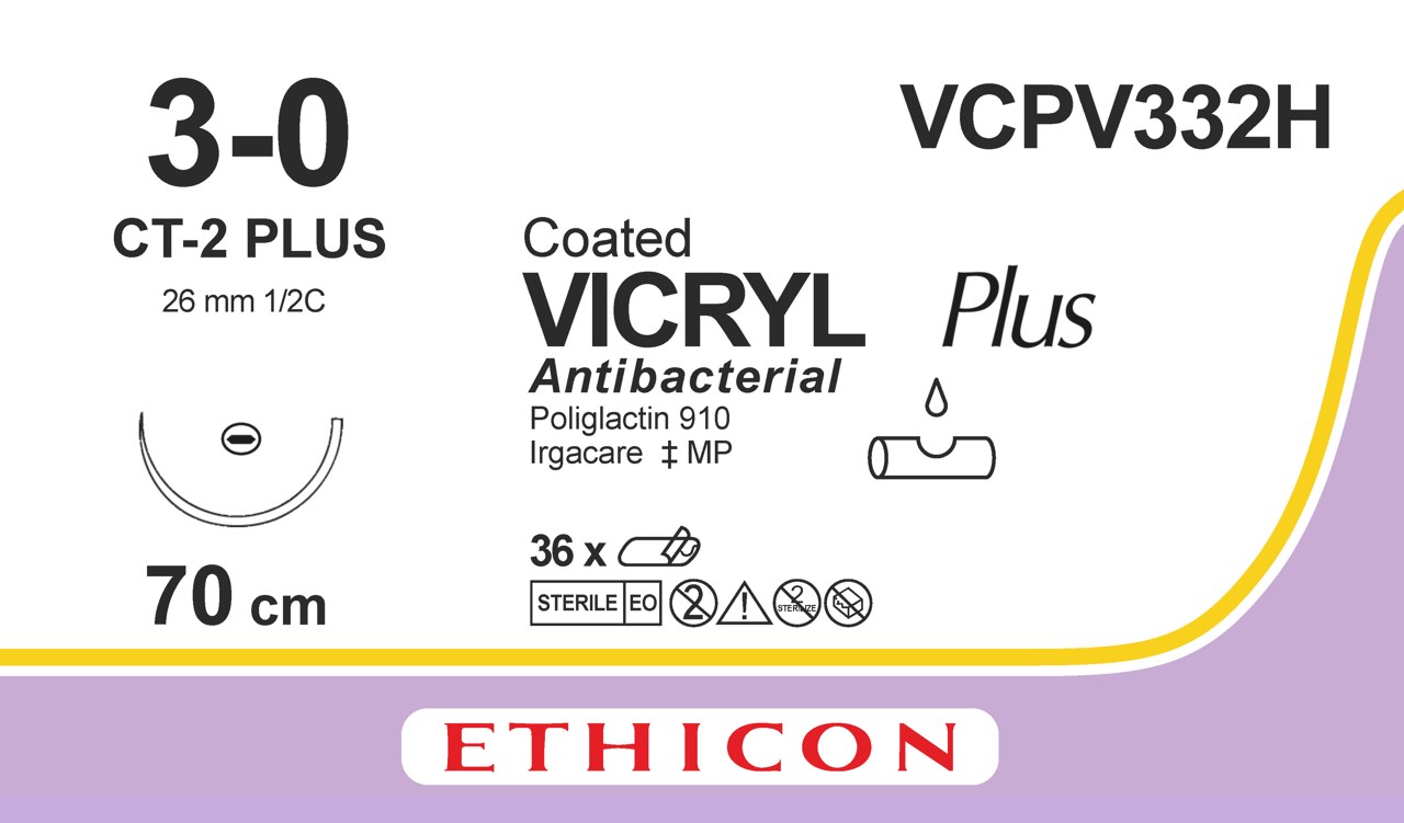 Vicryl plus sutur 3-0, VCPV332H, CT-2 70 cm purple