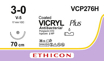 Vicryl plus sutur 3-0, VCP276H, V-5 70 cm purple