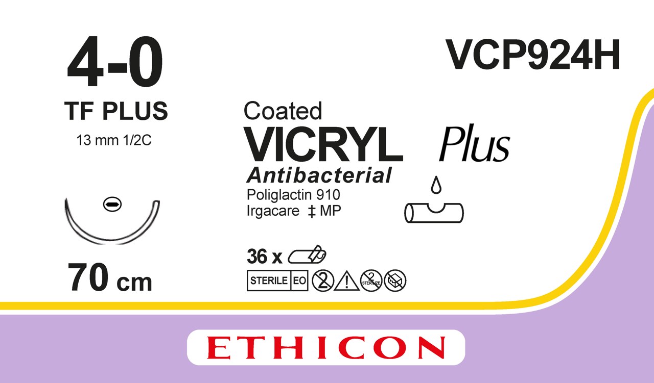 Vicryl plus sutur 4-0, VCP924H, TF 70 cm purple