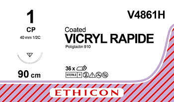 Vicryl Rapide suture 1, V4861H, CP 90 cm undyed
