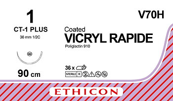 Vicryl Rapide suture 1, V70H, CT-1 90 cm undyed