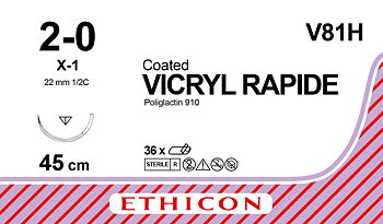 Vicryl Rapide suture 2-0, V81H, X-1 45 cm undyed