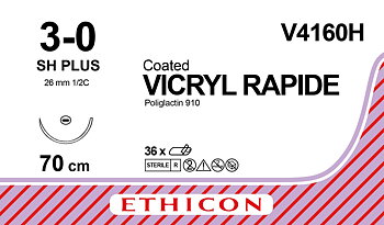 Vicryl Rapide suture 3-0, V4160H, SH 70 cm undyed