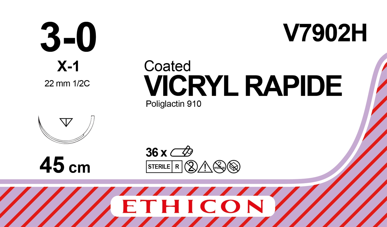 Vicryl Rapide suture 3-0, V7902H, X-1 45 cm undyed