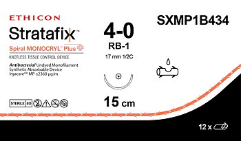 Stratafix Monocryl Plus 4-0,   SXMP1B434, RB-1 15 cm undyed