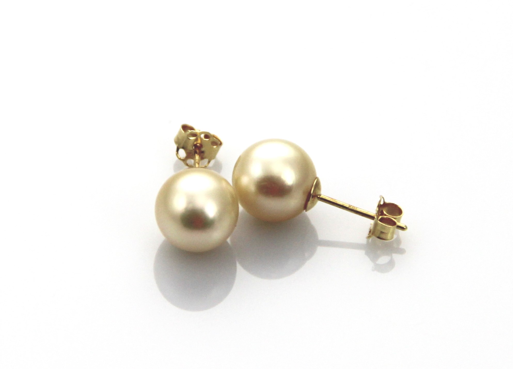Kleine Südseeperlen-Ohrringe in 18 Karat Gold 9 -10mm - 2