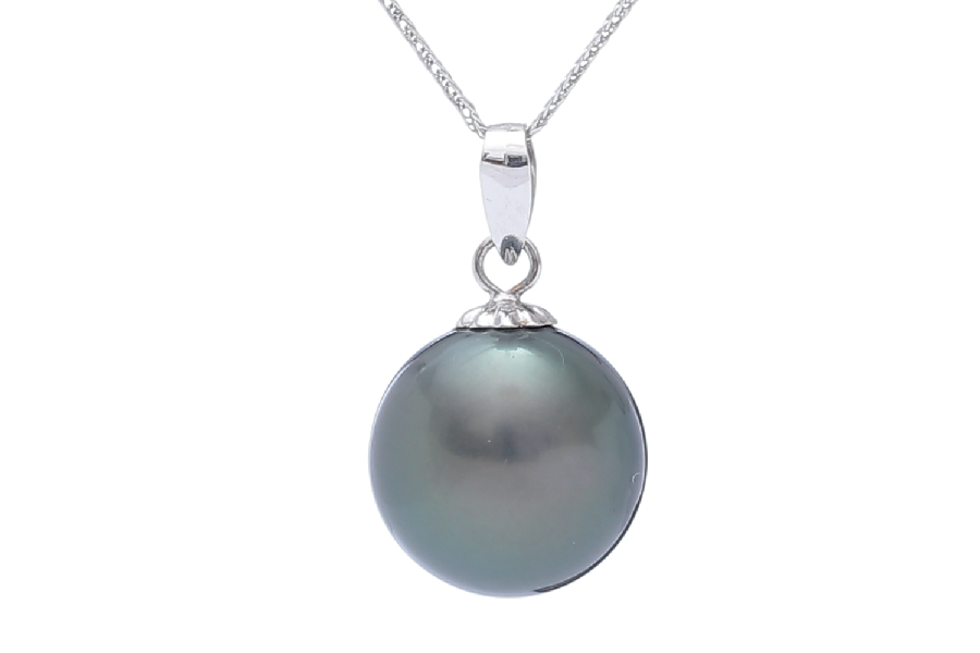 Tahiti perle i hvidguld 11-12mm