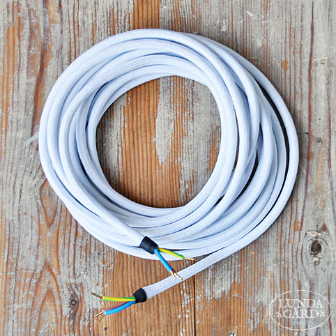 Textile cable white - 0,5 m - 3x0,75mm²