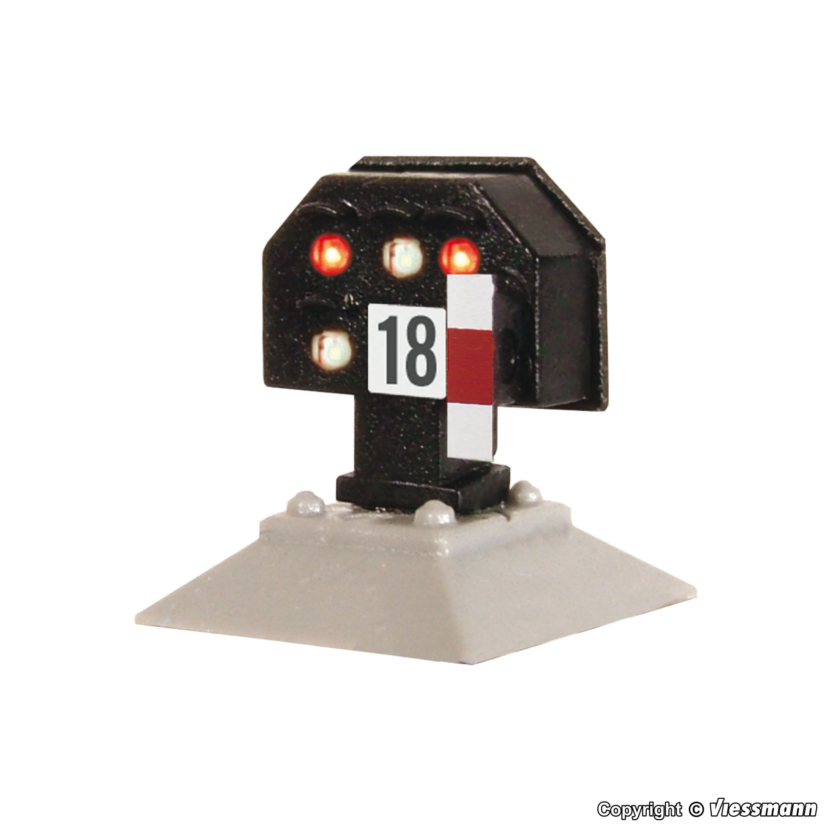 Colour light stop signal, low, with multiplex- technology