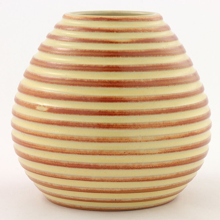 イングリッド・アッターボリ　Randiシリーズ 丸みが可愛らしい縞々模様の花瓶 Vase 1948年 12cm