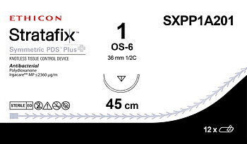 Stratafix symmetric PDS Plus 1,  SXPP1A201,   OS-6 45 cm purple